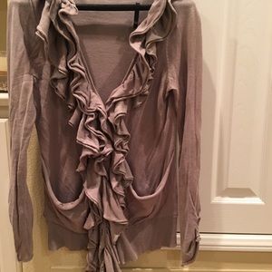 Jersey grey ruffle cardi